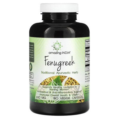 Amazing India, Bockshornklee, 610 mg, 180 vegetarische Kapseln