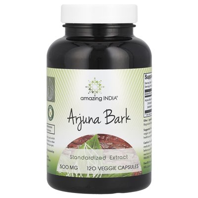 Amazing India, Arjuna-Rinde, standardisierter Extrakt, 500 mg, 120 vegetarische Kapseln