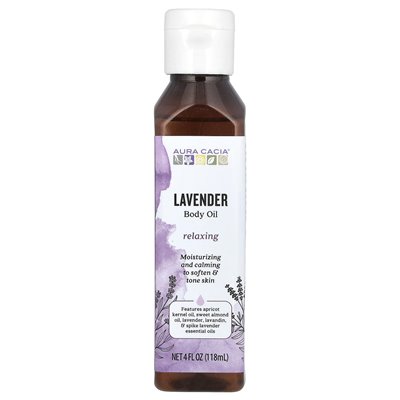Aura Cacia, olej do ciała, lawenda, 4 fl oz (118 ml)