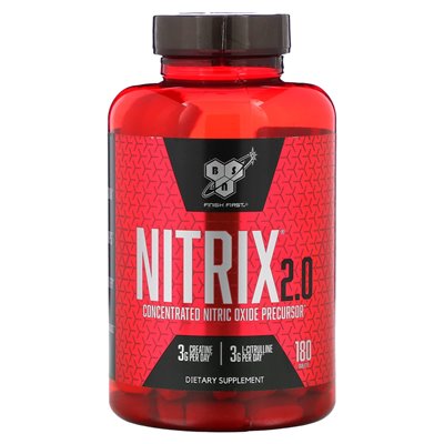 BSN, Nitrix 2.0, stężony prekursor tlenku azotu, 180 tabletek