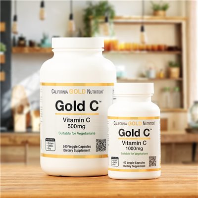 California Gold Nutrition, Gold C, Vitamin C in USP-Qualität, 1000 mg, 60 vegetarische Kapseln