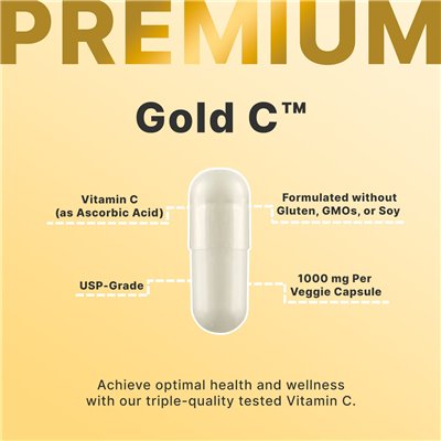 California Gold Nutrition, Gold C, Vitamin C in USP-Qualität, 1000 mg, 240 vegetarische Kapseln
