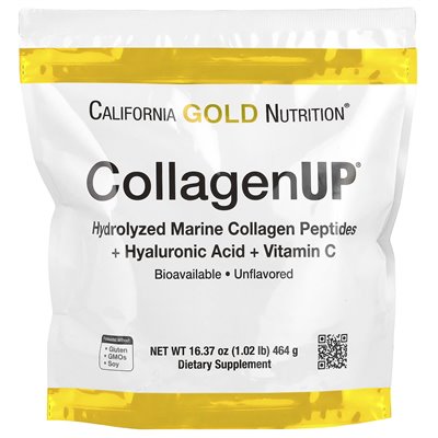 California Gold Nutrition, CollagenUp®, Hydrolyzed Collagen Peptides with Hyaluronic Acid and Vitamin C, Untired, 1.02