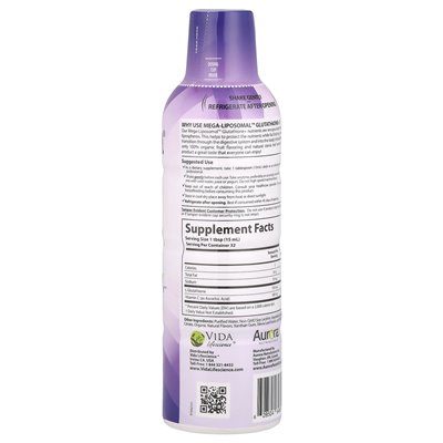 Aurora Nutascicience, Mega-Liposomal ™ Glutathione+, plus witamina C, owoce organiczne, 750 mg, 16 fl oz (480 ml) Aurora Nutascicience, Mega-Liposomal ™ Glutathione+, plus witamina C, owoce organiczne, 750 mg, 16 fl oz (480 ml)