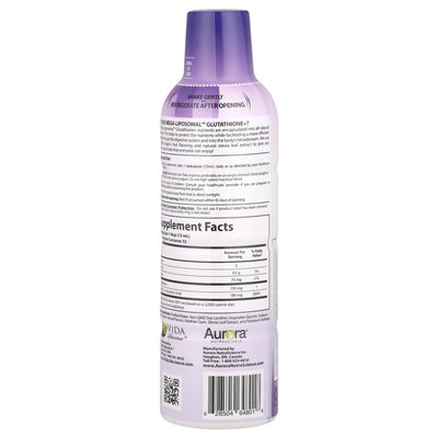 Aurora Nutascicience, Mega-Liposomal ™ Glutathione+, plus witamina C, owoce organiczne, 750 mg, 16 fl oz (480 ml) Aurora Nutascicience, Mega-Liposomal ™ Glutathione+, plus witamina C, owoce organiczne, 750 mg, 16 fl oz (480 ml)