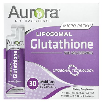 Aurora Nutascicience, Micro-Pack+, Liposomal Glutation, 500 mg, 30 pojedynczych opakowań cieczy, 0,46 fl oz (13,5 ml)