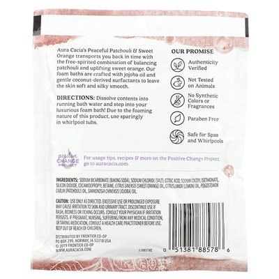 Aura Cacia, kąpiel z pianki aromaterapii, Patchouli i Sweet Orange, 2,5 uncji (70,9 g)