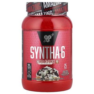 BSN, Syntha-6®, Cold Stone Creamery®, Mint Mint Chocolat Chocolate Chip ™, 2,59 funtów (1,17 kg)