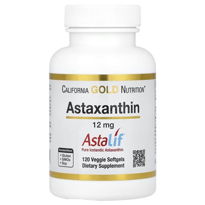 California Gold Nutrition, Astaxanthin, Astalif® Pure islanlandic, 12 mg, 120 wegetariańskich softgels
