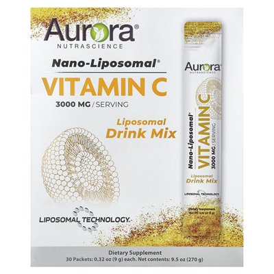 Aurora Nutascicience, Nano-Liposomal® Witamina C, 3000 mg, 30 pakietów, 0,32 uncji (9 g) każdy