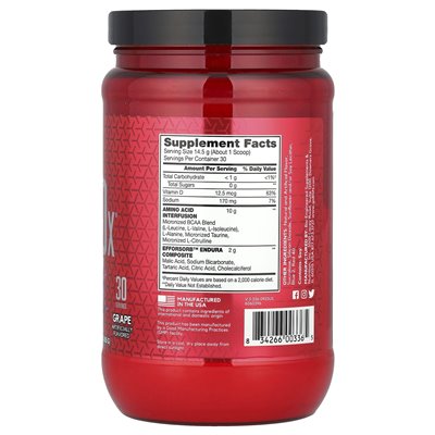 BSN, Aminox®, Endurance & Recovery, Grape, 15,3 uncji (435 g) BSN, Aminox®, Endurance & Recovery, Grape, 15,3 uncji (435 g)