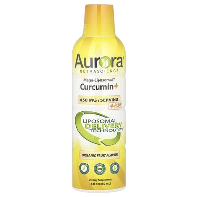 Aurora Nutascicience, Mega-Liposomal™ Curcumin+, Organic Fruit, 450 mg, 16 fl oz (480 ml)