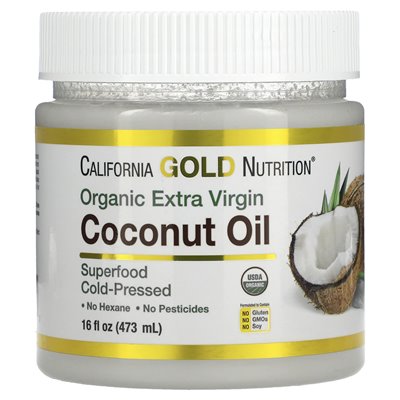 California Gold Nutrition, Superfoods, Cold Tressed Organic Virgin Coconut Oil, 16 Fl Oz (473 ml) California Gold Nutrition, Superfoods, Cold Tressed Organic Virgin Coconut Oil, 16 Fl Oz (473 ml)