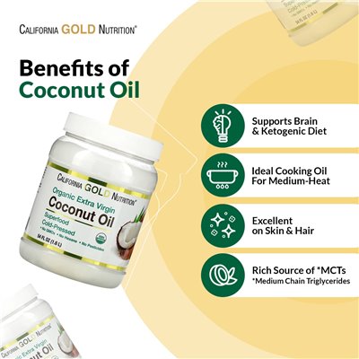 California Gold Nutrition, Superfoods, Cold Tressed Organic Virgin Coconut Oil, 16 Fl Oz (473 ml) California Gold Nutrition, Superfoods, Cold Tressed Organic Virgin Coconut Oil, 16 Fl Oz (473 ml)