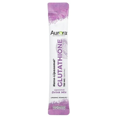 Aurora Nutascicience, Nano-Liposomal®, glutation, mieszanka napojów liposomalnych, 750 mg, 30 pakietów, 0,32 uncji (9 g) każdy Aurora Nutascicience, Nano-Liposomal®, glutation, mieszanka napojów liposomalnych, 750 mg, 30 pakietów, 0,32 uncji (9 g) każdy