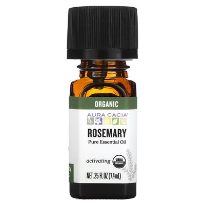 Aura Cacia, czysty olejek eteryczny, organiczny rozmaryn, 0,25 fl oz (7,4 ml) Aura Cacia, czysty olejek eteryczny, organiczny rozmaryn, 0,25 fl oz (7,4 ml)