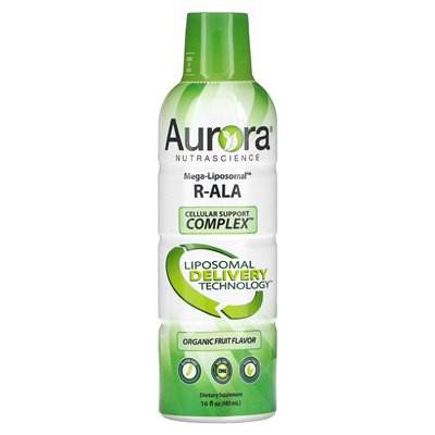 Aurora Nutascicience, Mega-liposomal R-ALA, owoce ekologiczne, 16 Oz (480 ml) Aurora Nutascicience, Mega-liposomal R-ALA, owoce ekologiczne, 16 Oz (480 ml)