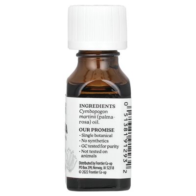 Aura Cacia, czysty olejk eteryczny, Palmarosa, 0,5 fl oz (15 ml)