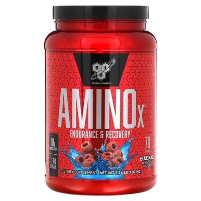 BSN, Aminox, Endurance & Recovery, Blue RAZ, 2,24 funta (1,02 kg) BSN, Aminox, Endurance & Recovery, Blue RAZ, 2,24 funta (1,02 kg)