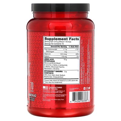 BSN, Aminox, Endurance & Recovery, Blue RAZ, 2,24 funta (1,02 kg) BSN, Aminox, Endurance & Recovery, Blue RAZ, 2,24 funta (1,02 kg)