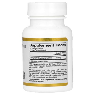 California Gold Nutrition, COQ10, 100 mg, 30 wegetariańskich softgels