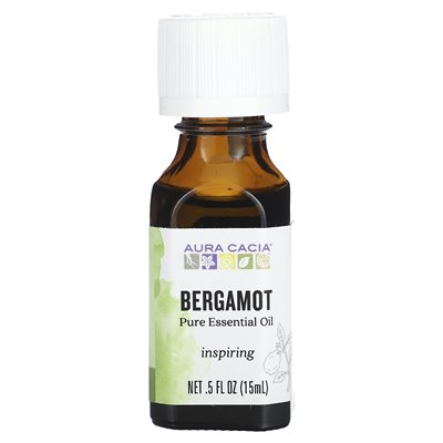 Aura Cacia, czysty olejk eteryczny, Bergamot, 0,5 fl oz (15 ml)