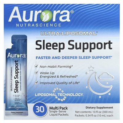 Aurora Nutascicience, Ultra-Liposomal®, wsparcie snu, 30 pakietów, 0,34 fl oz (10 ml)
