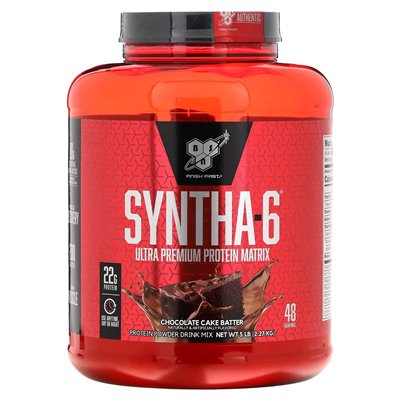 BSN, Syntha-6®, Ultra Premium Protein Matrix, czekoladowe ciasto, 5 funtów (2,27 kg)
