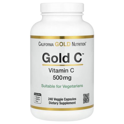 California Gold Nutrition, Gold C, USP Grade CITA C, 500 mg, 240 kapsułek wegetariańskich California Gold Nutrition, Gold C, USP Grade CITA C, 500 mg, 240 kapsułek wegetariańskich