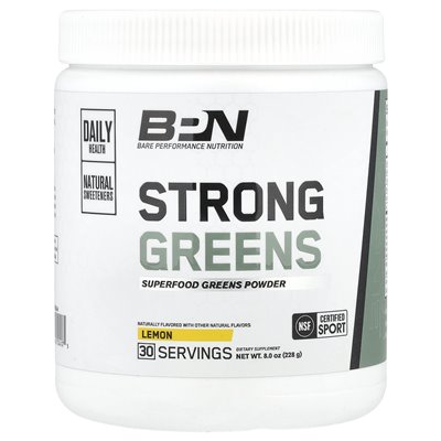 BPN, Strong Greens, Superfood Greens w proszku, cytryna, 8 uncji (228 g)