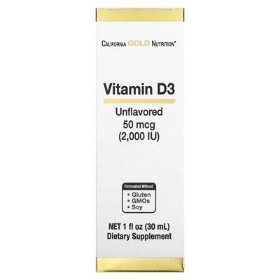 California Gold Nutrition, Vitamin D3, bedingungslos, 2000 IE, 1 Fl Oz (30 ml)