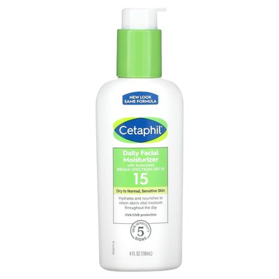 Cetaphil, Tägliche Feuchtigkeitscreme fürs Gesicht mit Sonnenschutz, LSF 15, parfümfrei, 4 fl oz (118 ml)