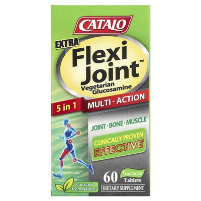 Catalo, Extra Flexi Vour ™ wegetariańska glukozamina, 60 wegetariańskich tabletek