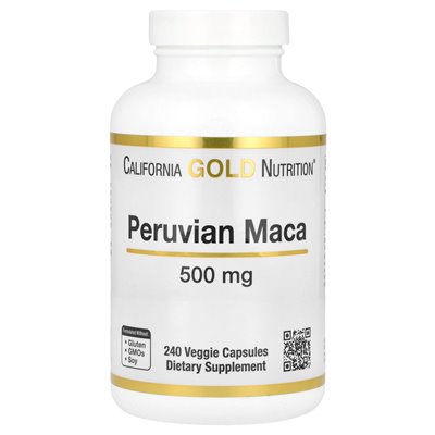 California Gold Nutrition, peruwiańska maka, 500 mg, 240 kapsułek wegetariańskich California Gold Nutrition, peruwiańska maka, 500 mg, 240 kapsułek wegetariańskich
