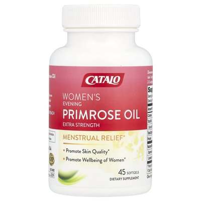 Catalo, damski wieczorny olej primrose, dodatkowa siła, 45 softgels