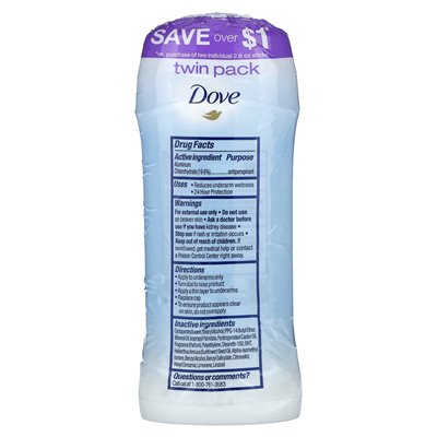 Dove, Antiperspirant Deodorant, Solid, Fresh, Twin Pack, 2 Pack, 2.6 oz (74 g) Each