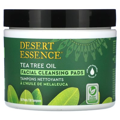Desert Essence, Gesichtsreinigungspads, Teebaumöl, 50 Pads