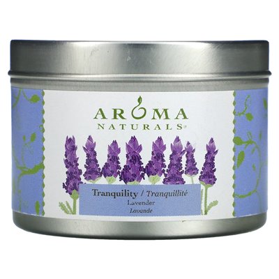 Aroma Naturals, Soy Vegepure, Travel Tin Candle, Spokój, Lavender, 2,8 uncji (79,38 g)