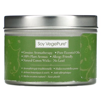 Aroma Naturals, Soj Vegepure, Travel Tin Candle, Vitality, Peppermint &amp Eukaliptus, 2,8 uncji (79,38 g)