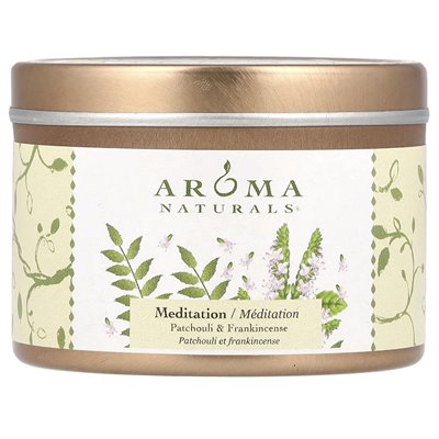Aroma Naturals, Soy Vegepure®, Small Soy to Go Tin Candle, Patchouli &amp Frukincense, 2,8 uncji (79,38 g)