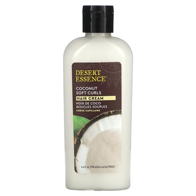 Desert Essence, Soft Curls Hair Cream, Coconut, 6.4 Fl Oz (190 ml)
