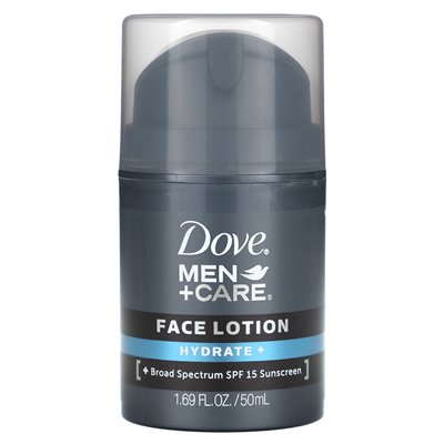 Dove, Men + Care, Gesichtslotion, Hydrate +, LSF 15, 50 ml (1,69 fl. oz.)