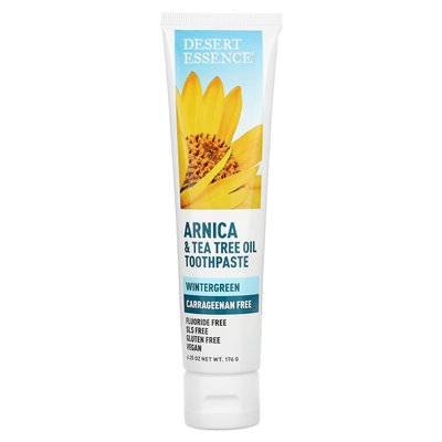 Desert Essence, Arnica & Tea Tree Oil Pastas, Wintergreen, 6,25 uncji (176 g) Desert Essence, Arnica & Tea Tree Oil Pastas, Wintergreen, 6,25 uncji (176 g)