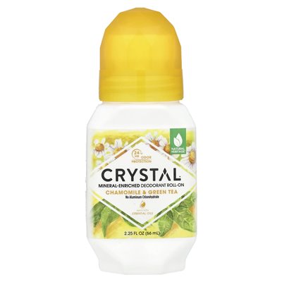 Crystal, Mineral-Enriched Deodorant Roll-On, Chamomile & Green Tea, 2.25 fl oz (66 ml) Crystal, Mineral-Enriched Deodorant Roll-On, Chamomile & Green Tea, 2.25 fl oz (66 ml)