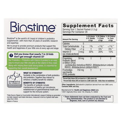 Biostime, Baby & Kids, Daily Probiotics + Prebiotics, noworodek do 6 lat, bez smaku, 28 pakietów saszetek, 0,05 uncji (1,5 g) Biostime, Baby & Kids, Daily Probiotics + Prebiotics, noworodek do 6 lat, bez smaku, 28 pakietów saszetek, 0,05 uncji (1,5 g)