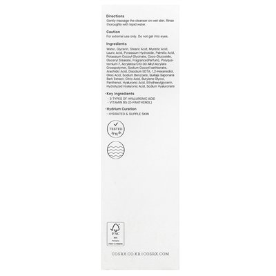 COSRX, Triple Hialuronic nawilżający czyszczenie, 5,07 Fl Oz (150 ml)