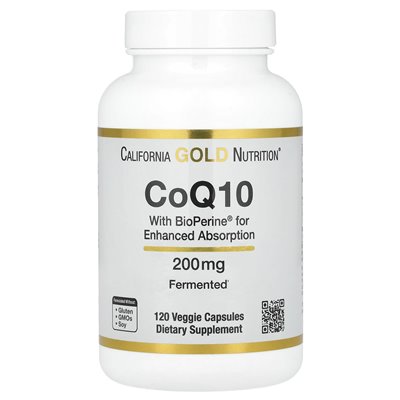 California Gold Nutrition, CoQ10 z Bioperine®, 200 mg, 120 kapsułek wegetariańskich