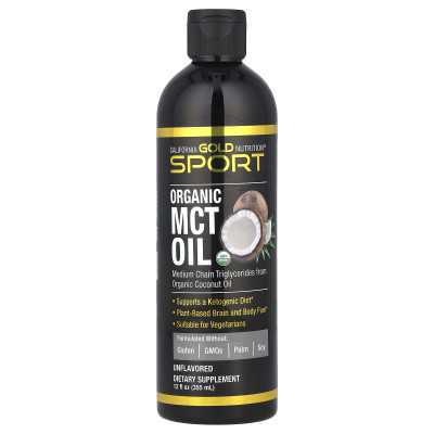 California Gold Nutrition, Sport, Organic MCT Oil, Unsmaved, 12 Fl Oz (355 ml) California Gold Nutrition, Sport, Organic MCT Oil, Unsmaved, 12 Fl Oz (355 ml)