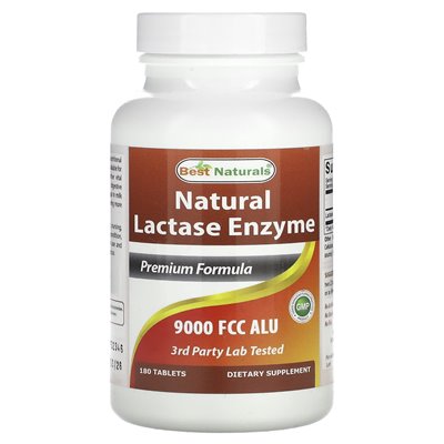 Best Natural, natürliches Laktase-Enzym, 9.000 FCC ALU, 180 Tabletten
