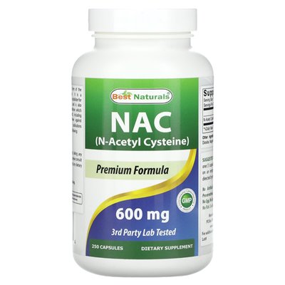 Best Naturals, NAC, 600 mg, 250 kapsułek Best Naturals, NAC, 600 mg, 250 kapsułek